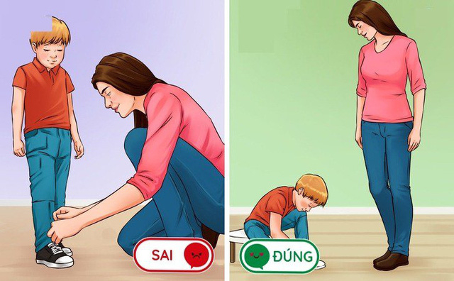 Cha mẹ hãy luyện cho bé khả năng tự lập từ nhỏ. Hãy để trẻ tự làm những công việc trong khả năng của chúng.
